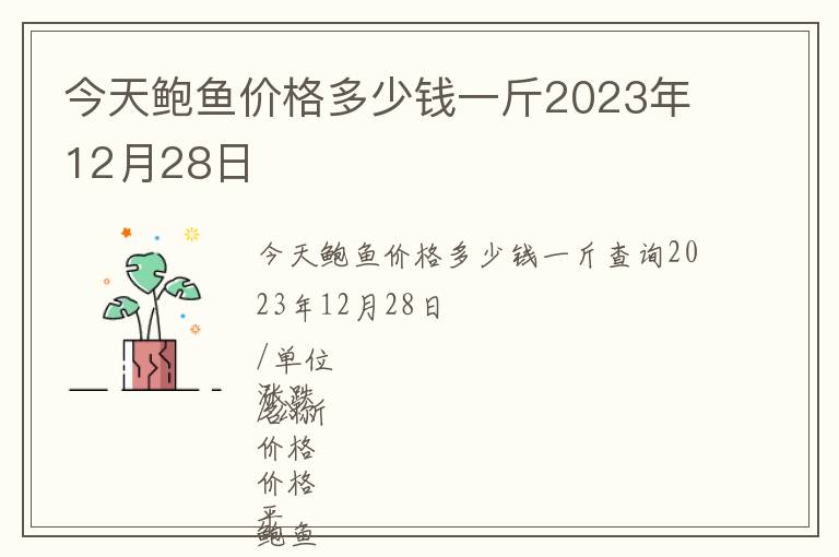 今天鮑魚(yú)價(jià)格多少錢一斤2023年12月28日