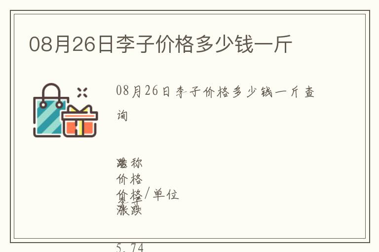 08月26日李子價格多少錢一斤