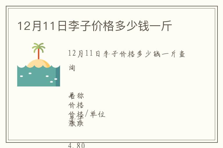 12月11日李子價格多少錢一斤