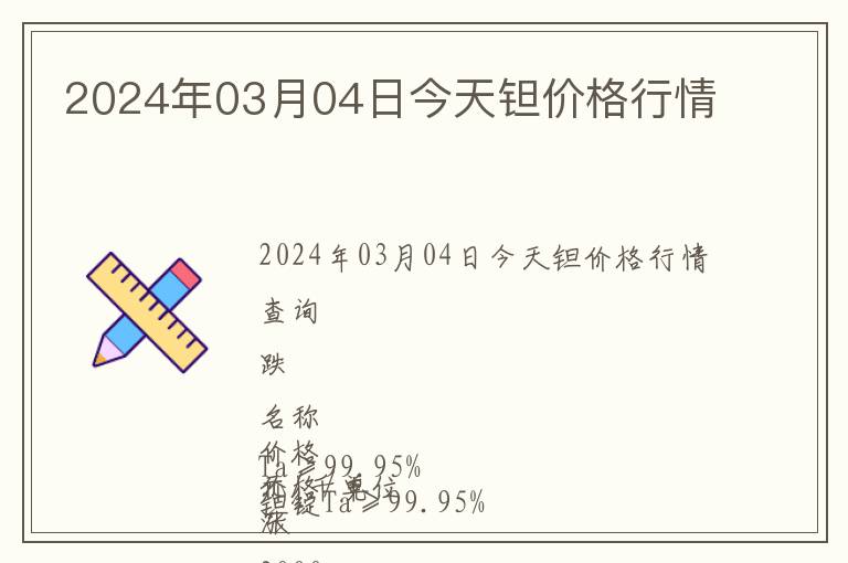2024年03月04日今天鉭價(jià)格行情