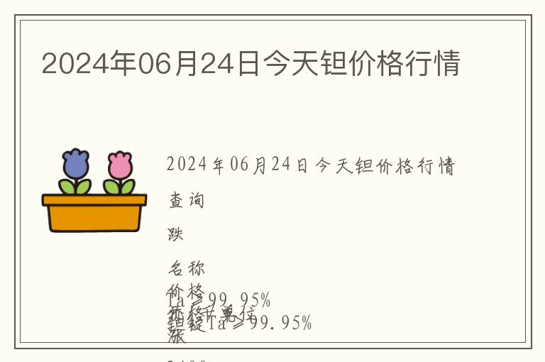 2024年06月24日今天鉭價格行情