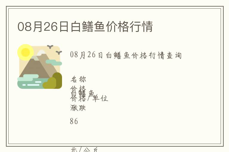 08月26日白鱔魚價(jià)格行情