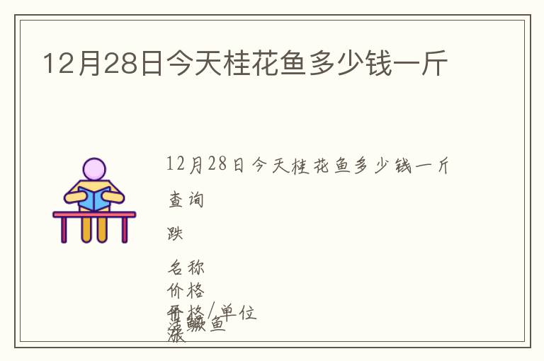 12月28日今天桂花魚(yú)多少錢(qián)一斤