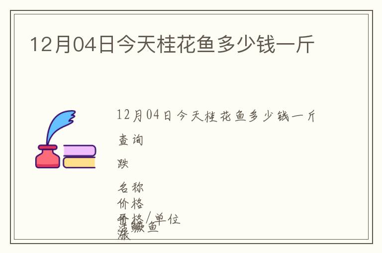 12月04日今天桂花魚(yú)多少錢(qián)一斤