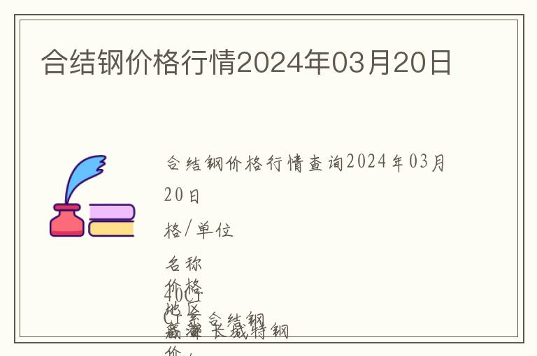 合結鋼價格行情2024年03月20日