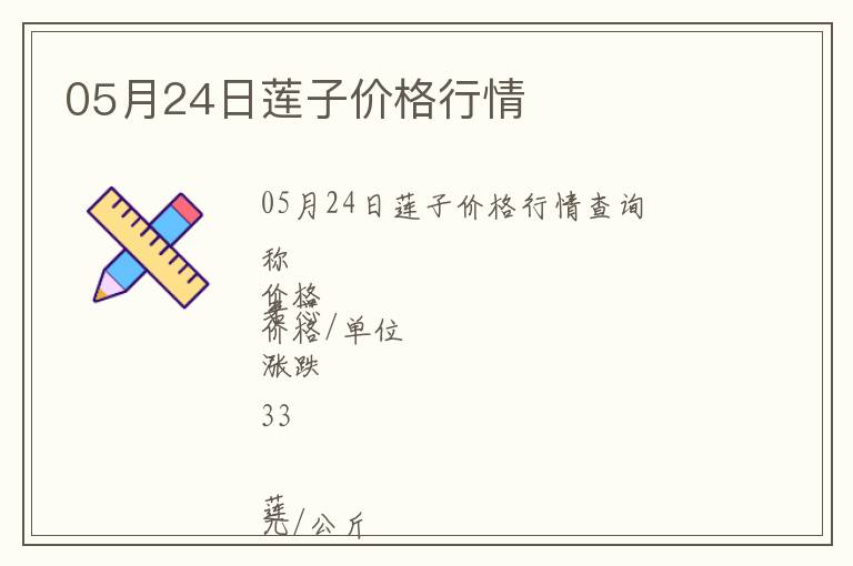 05月24日蓮子價(jià)格行情