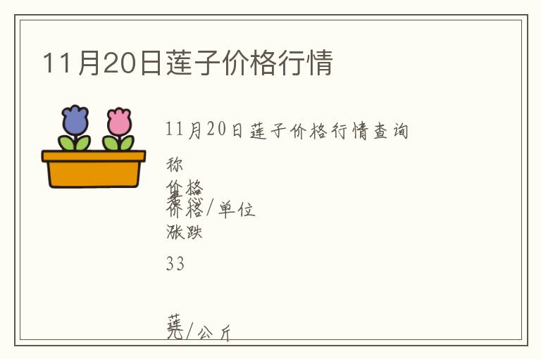 11月20日蓮子價(jià)格行情
