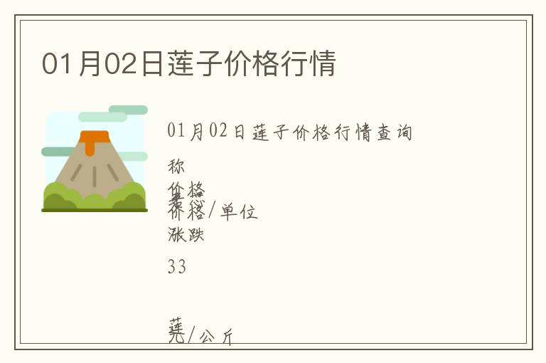 01月02日蓮子價(jià)格行情