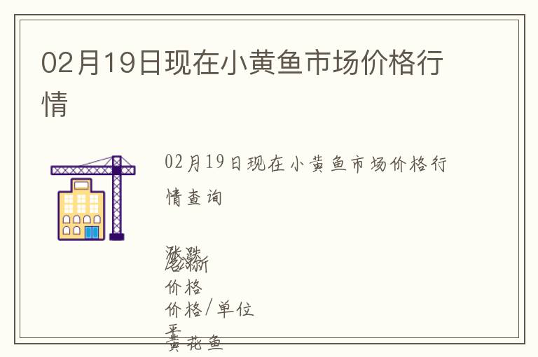02月19日現(xiàn)在小黃魚市場價格行情