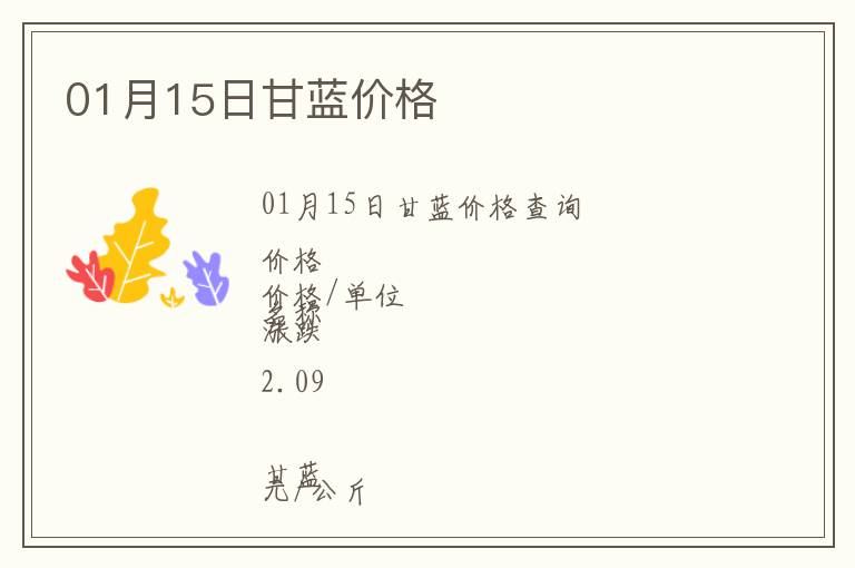 01月15日甘藍(lán)價(jià)格