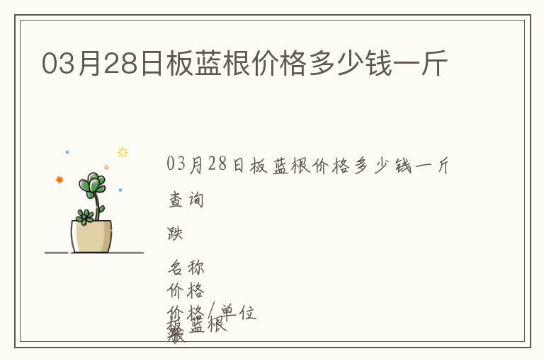 03月28日板藍根價格多少錢一斤