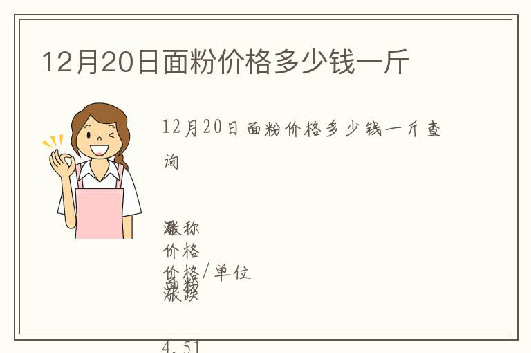 12月20日面粉價格多少錢一斤