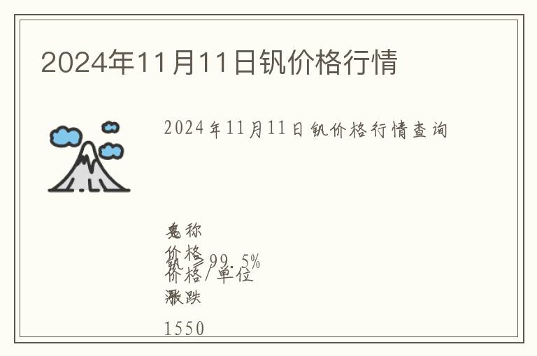 2024年11月11日釩價格行情
