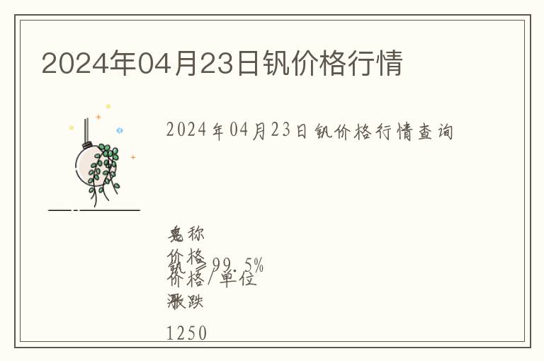 2024年04月23日釩價(jià)格行情