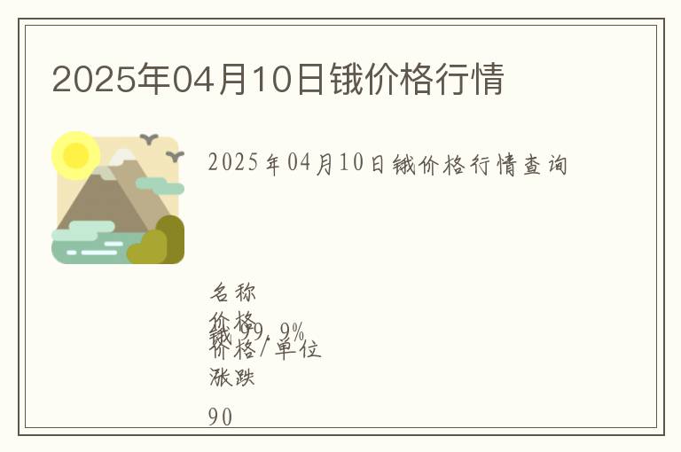 2025年04月10日鋨價格行情