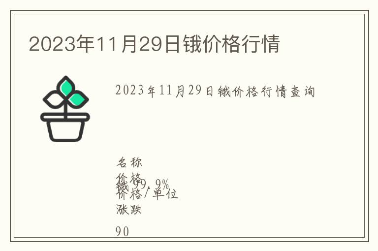 2023年11月29日鋨價(jià)格行情