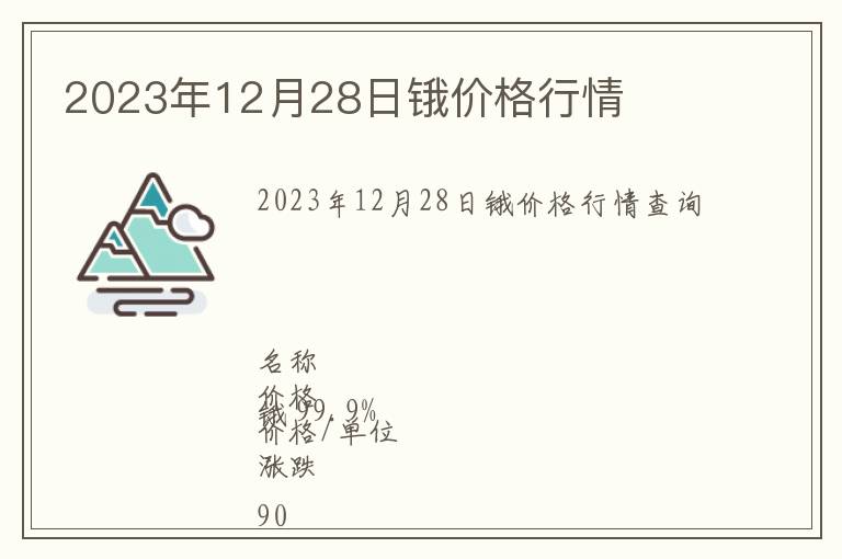 2023年12月28日鋨價(jià)格行情
