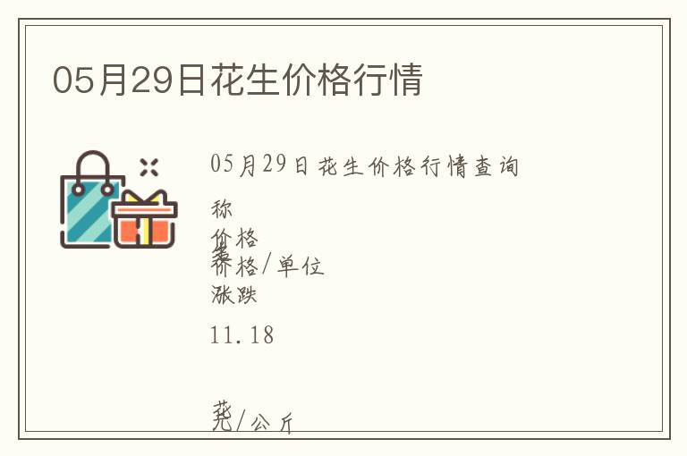 05月29日花生價格行情