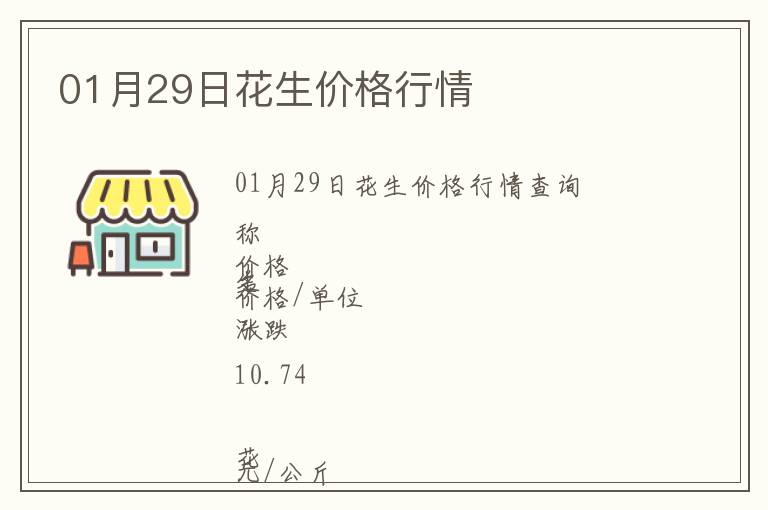 01月29日花生價格行情