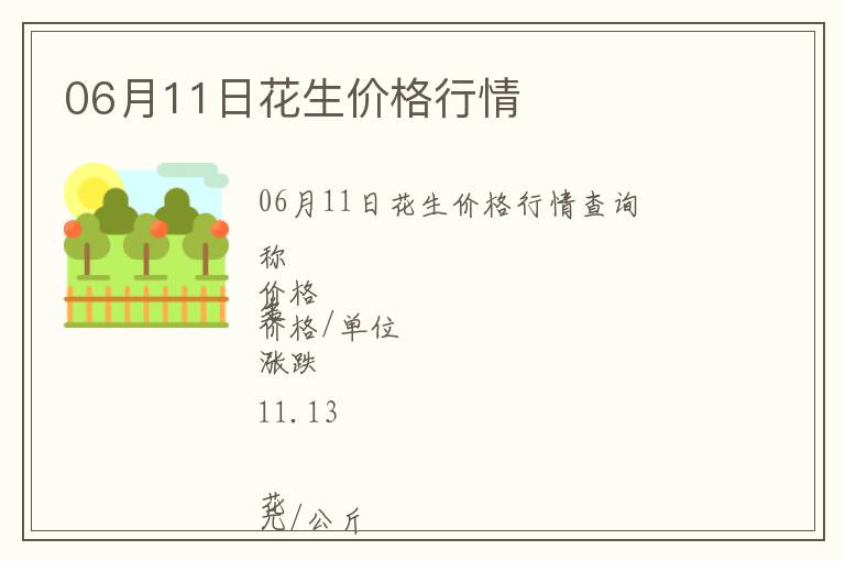 06月11日花生價(jià)格行情