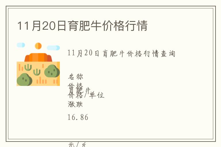 11月20日育肥牛價格行情