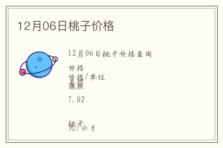 12月06日桃子價(jià)格