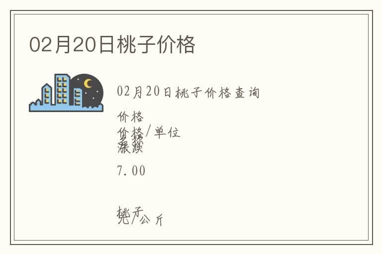 02月20日桃子價(jià)格