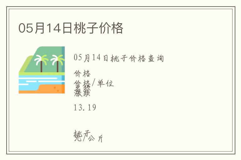 05月14日桃子價(jià)格