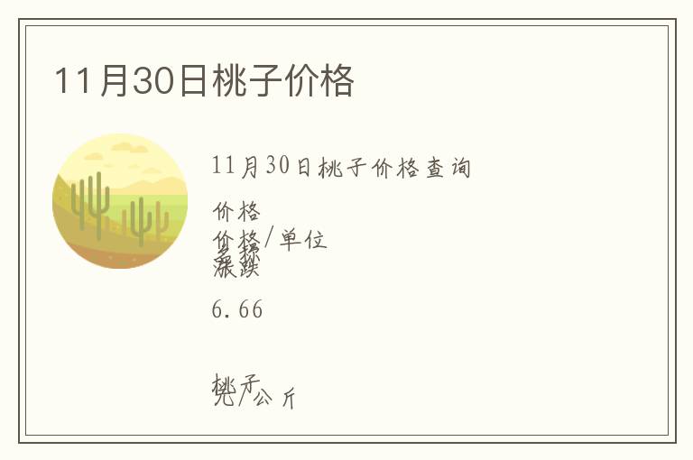 11月30日桃子價(jià)格