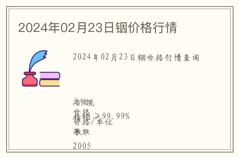 2024年02月23日銦價(jià)格行情