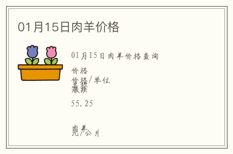 01月15日肉羊價格