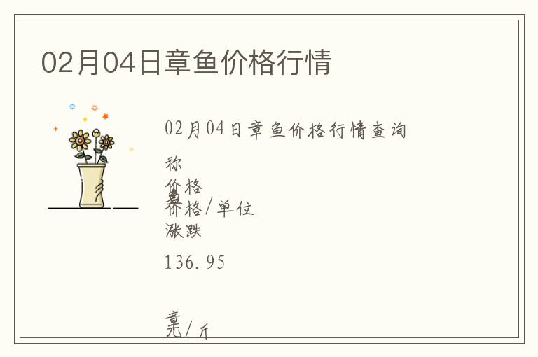 02月04日章魚價(jià)格行情