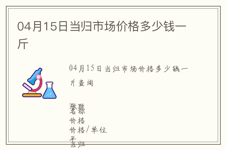 04月15日當歸市場價格多少錢一斤