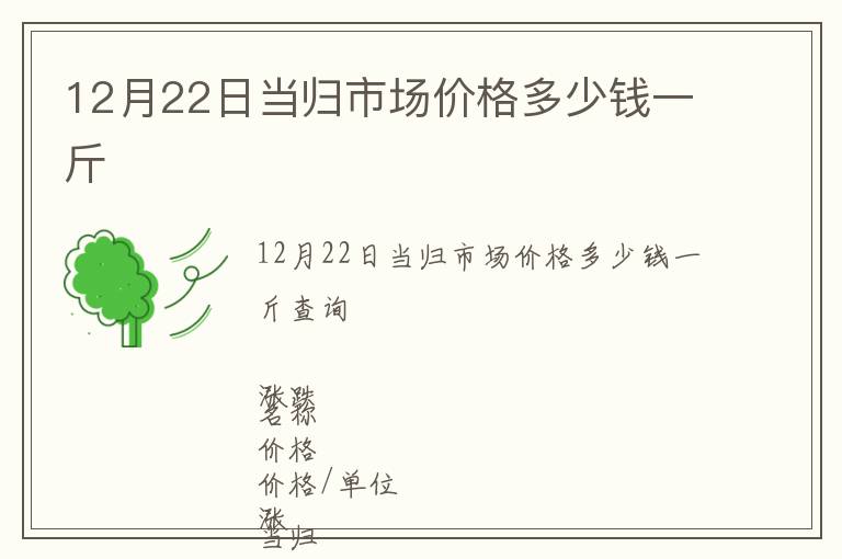 12月22日當(dāng)歸市場價格多少錢一斤