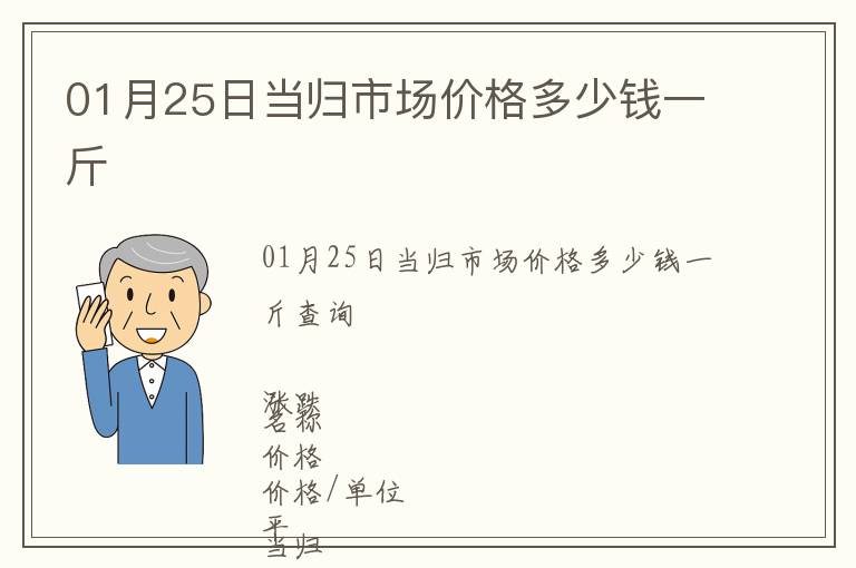 01月25日當歸市場價格多少錢一斤