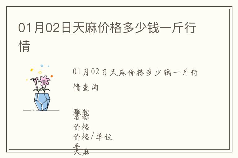 01月02日天麻價(jià)格多少錢一斤行情