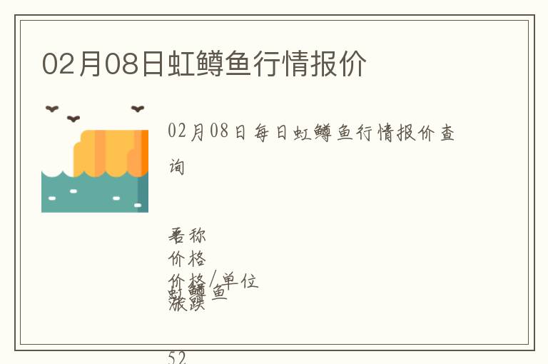 02月08日虹鱒魚行情報價