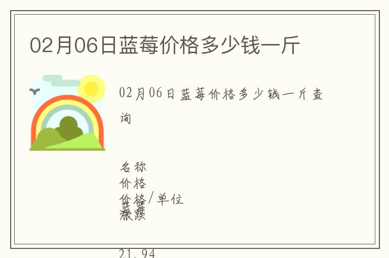 02月06日藍(lán)莓價(jià)格多少錢一斤