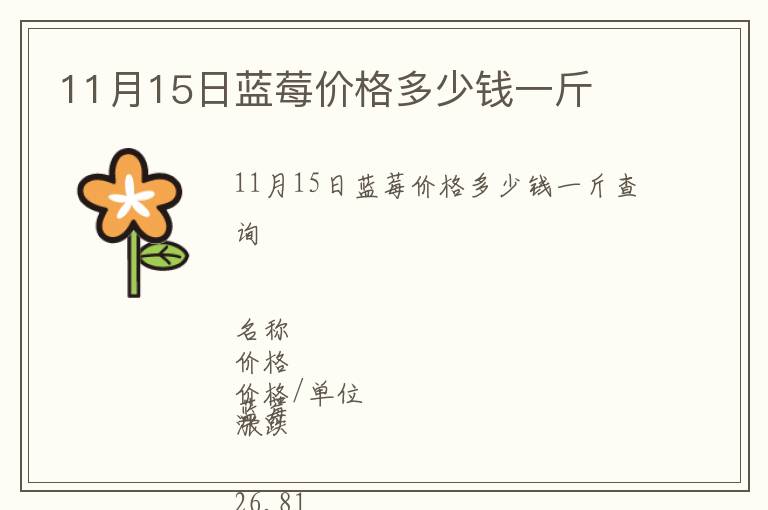 11月15日藍(lán)莓價(jià)格多少錢一斤