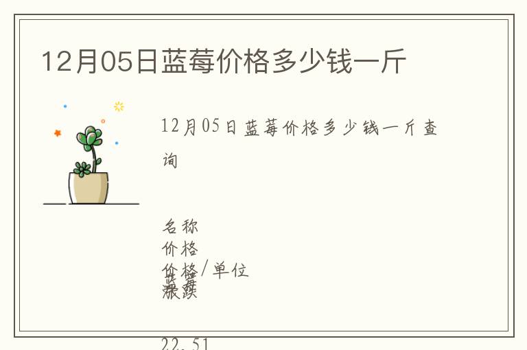 12月05日藍(lán)莓價格多少錢一斤