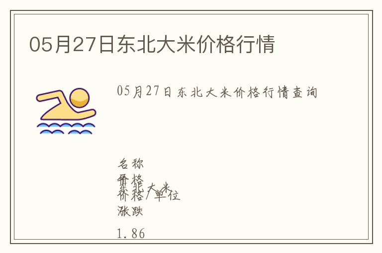 05月27日東北大米價(jià)格行情
