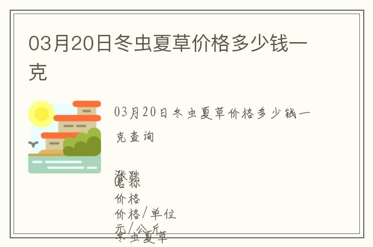 03月20日冬蟲夏草價(jià)格多少錢一克
