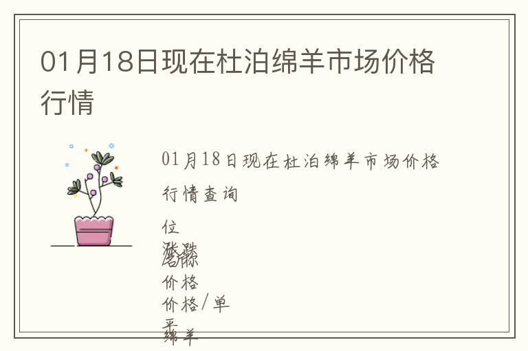 01月18日現(xiàn)在杜泊綿羊市場(chǎng)價(jià)格行情