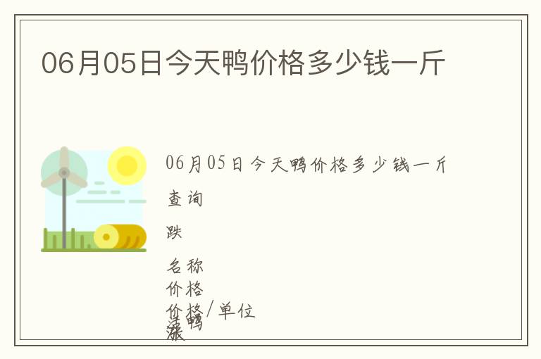 06月05日今天鴨價格多少錢一斤