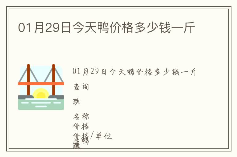 01月29日今天鴨價(jià)格多少錢一斤