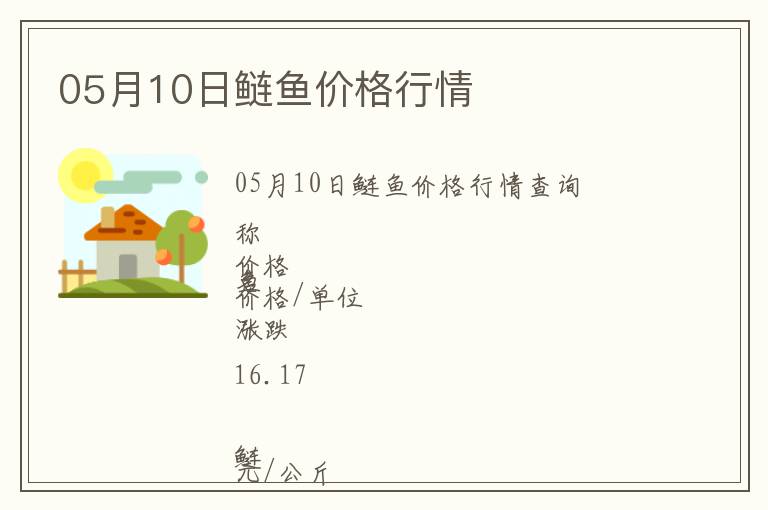 05月10日鰱魚價(jià)格行情