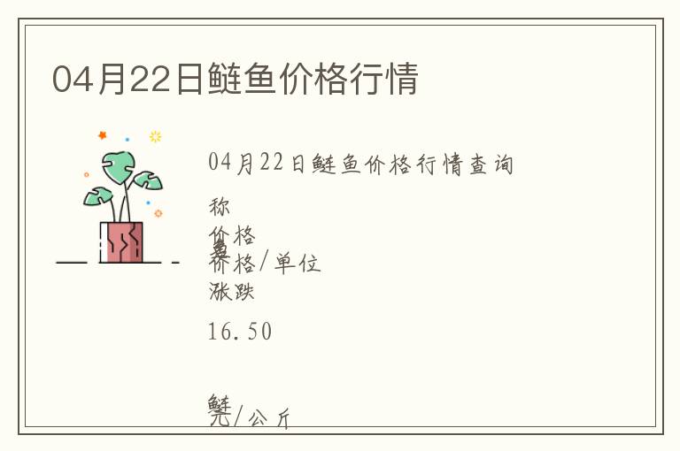 04月22日鰱魚價(jià)格行情