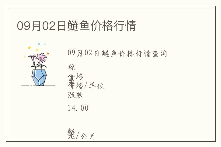 09月02日鰱魚(yú)價(jià)格行情