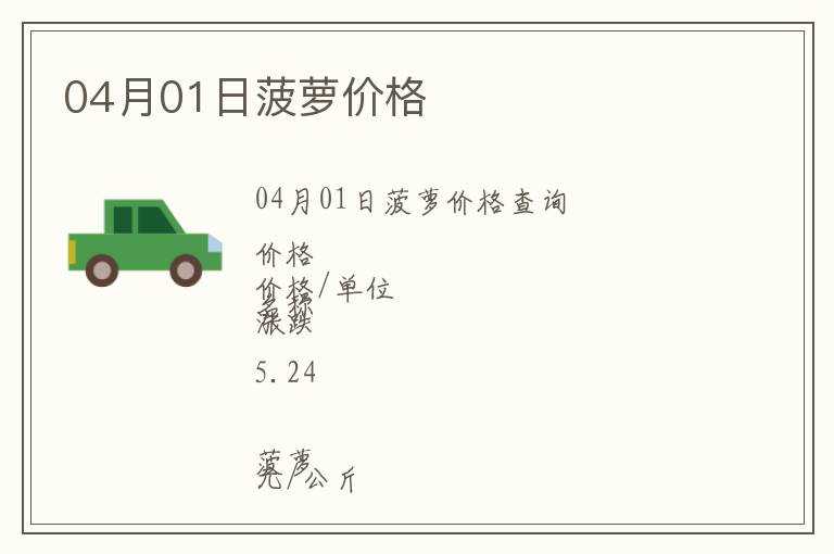 04月01日菠蘿價(jià)格
