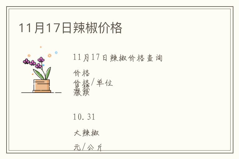 11月17日辣椒價(jià)格